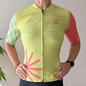 Pedal Mafia Neon Lime & Pink Cycling Jersey